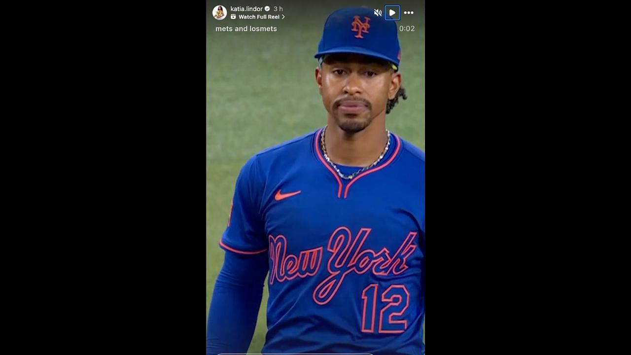 Screenshot of Katia Reguero's Instagram story featuring Francisco Lindor (Credits: Instagram/katia.lindor)